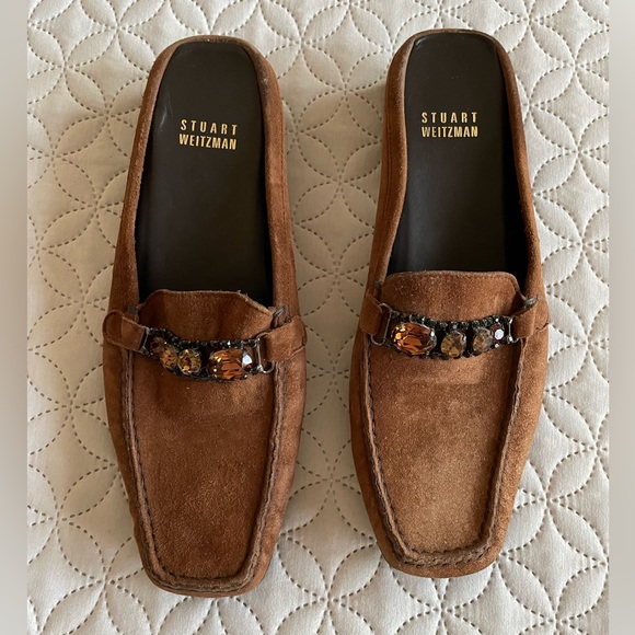 Stuart Weitzman Suede Leather Loafers - Picture 1 of 2